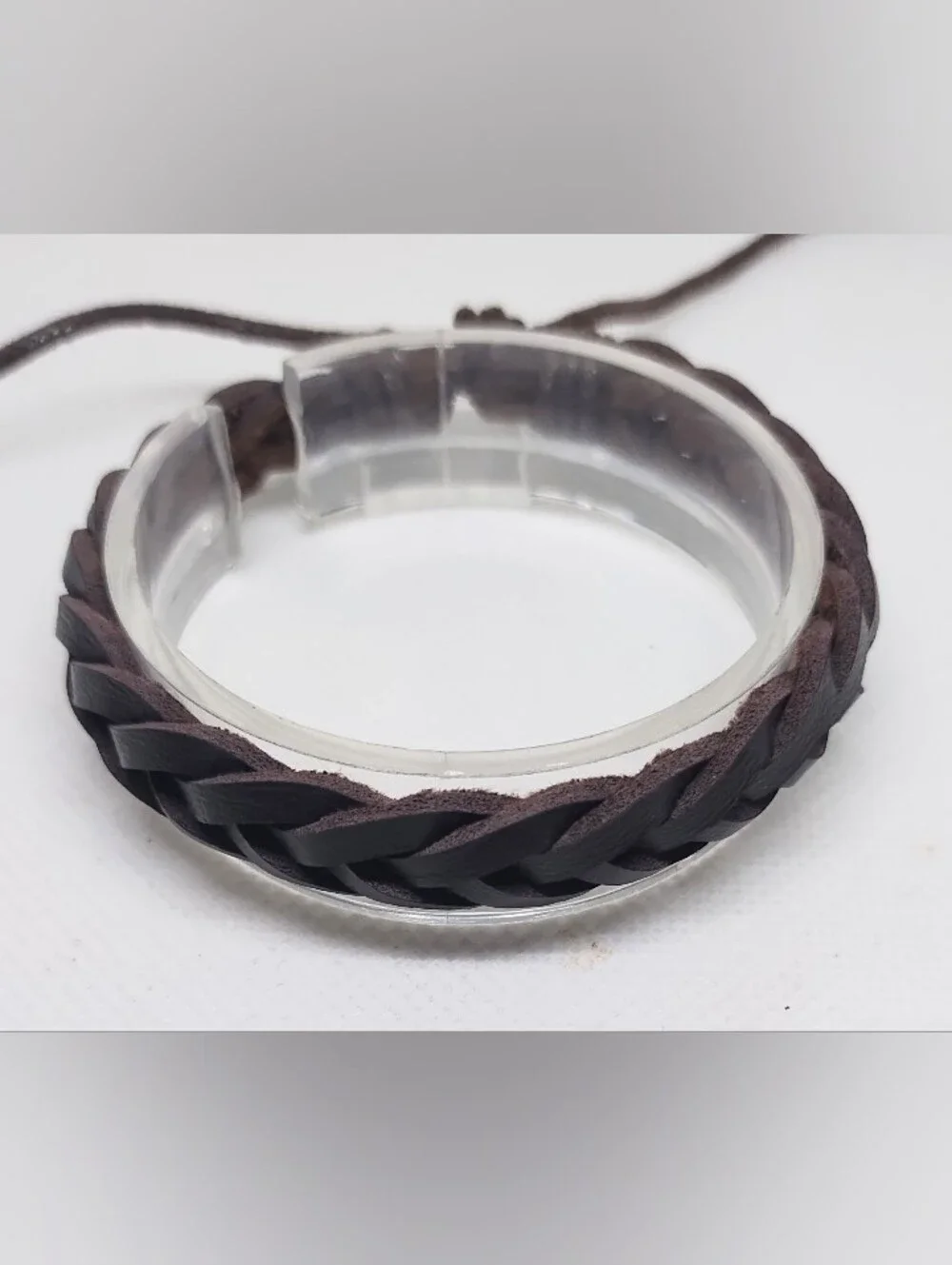 Men's Bracelet Leather Braided Brown Jewelry New G25
